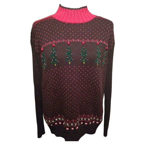 Liz Claiborne Sweater Holiday Accented with Beads Size XL - Picture 1 of 9